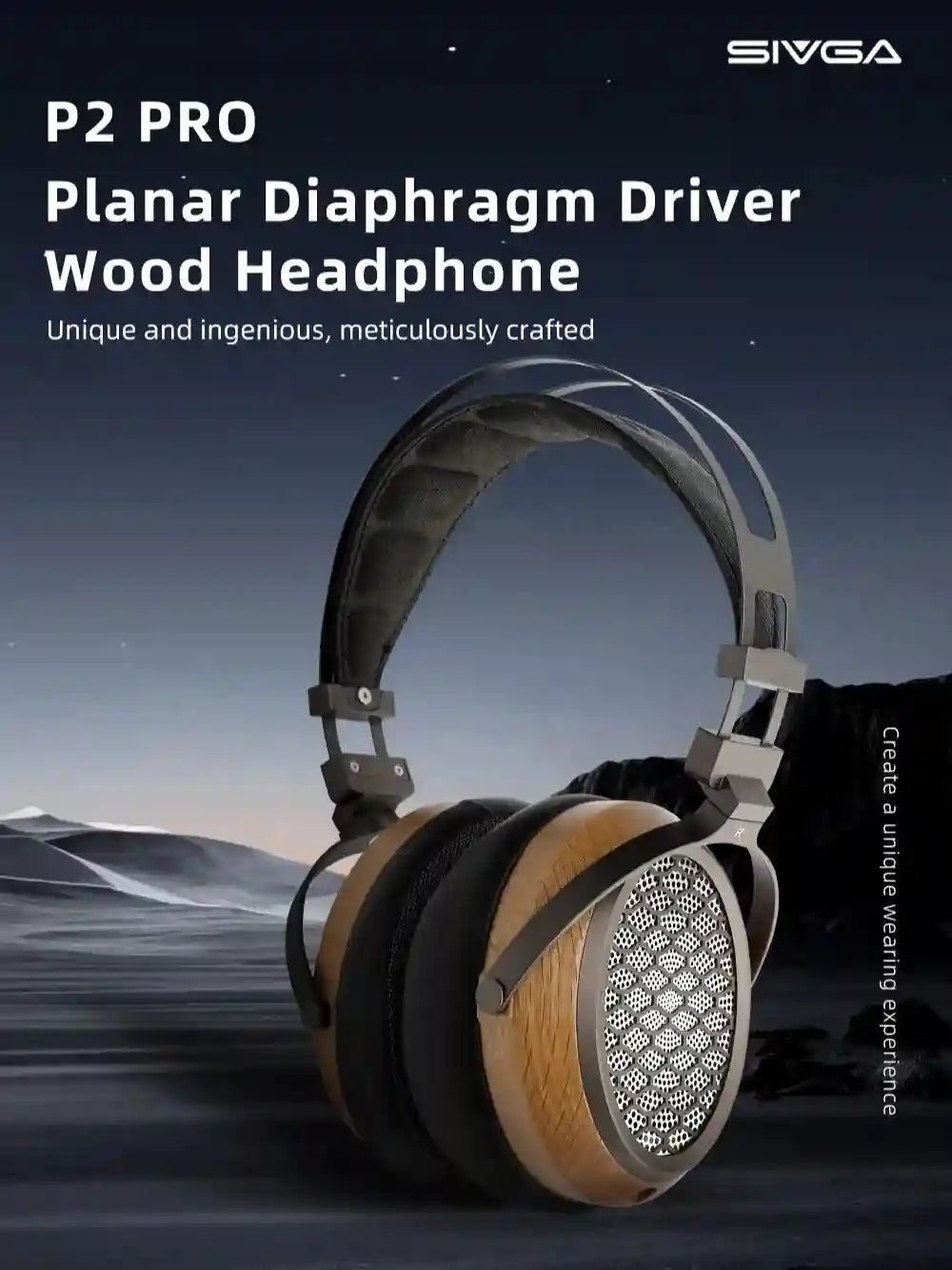 SIVGA P2 Pro Planar Magnetic Headphones | Open Back Walnut Wood Tidesmit