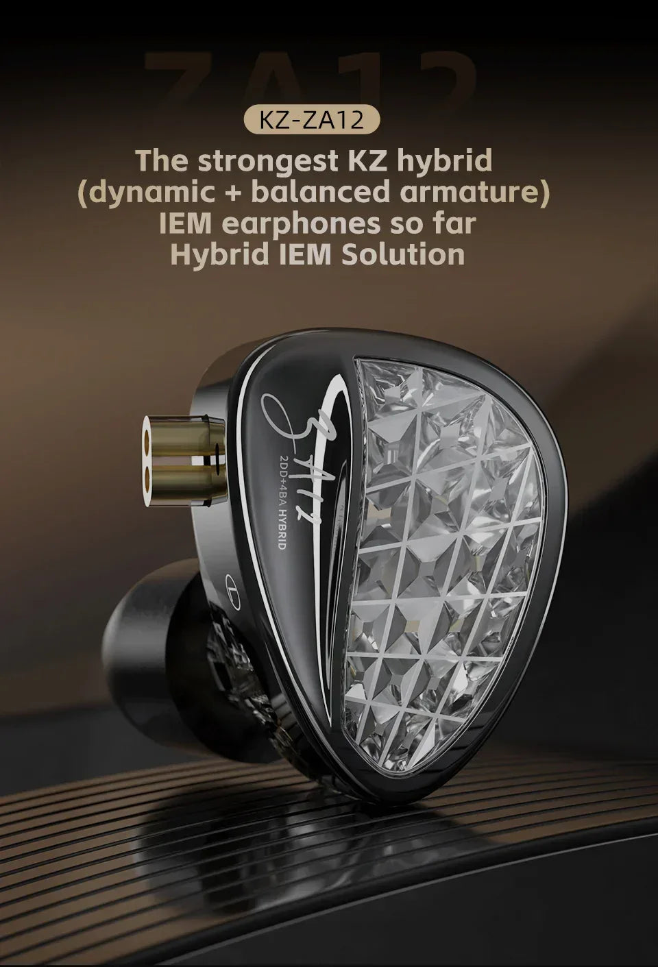 Wired Hybrid In-Ear Monitor Headphones with Dual Tuning by Tidesmit Tidesmit