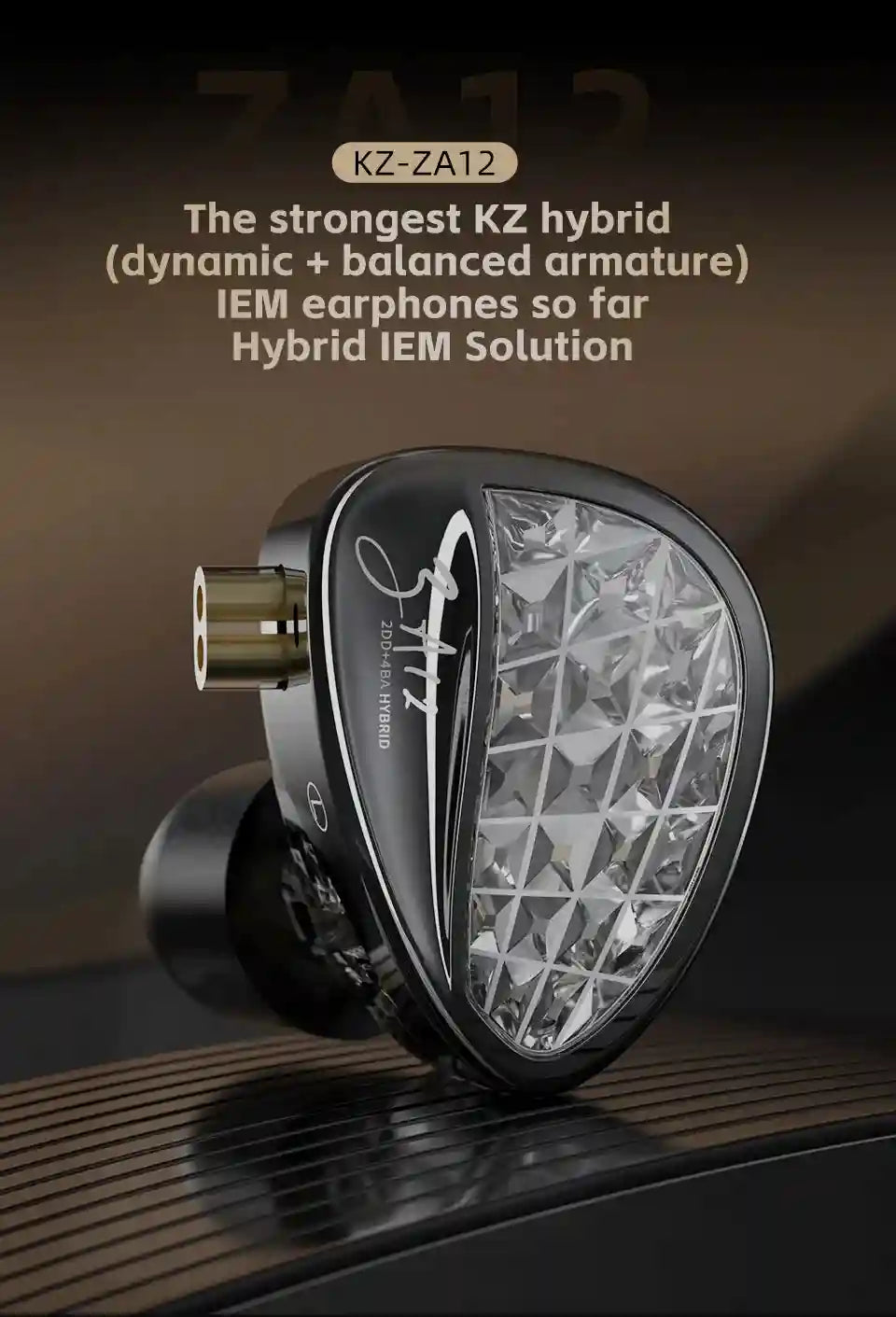 Wired In-Ear Monitors - Hybrid 2DD+4BA HiFi Drivers Black Tidesmit