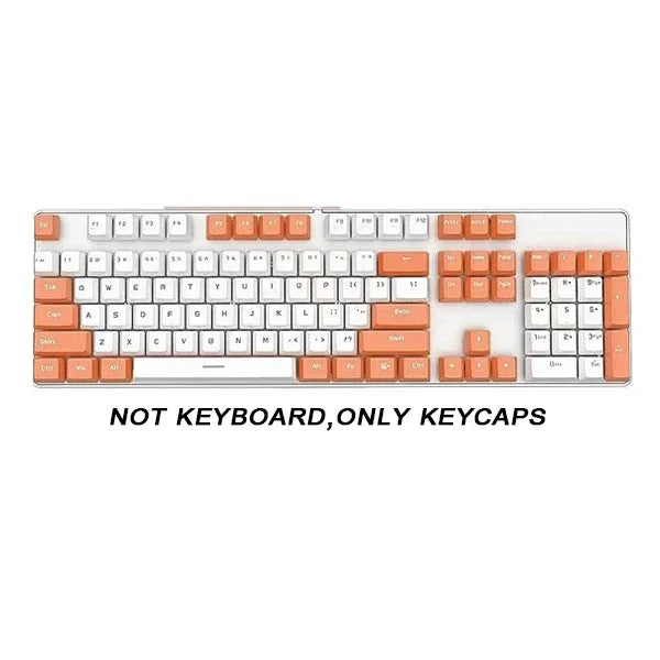 104 Key OEM Backlit Keycaps Set ABS Keycaps Double Shot Cyan White Key Caps for Mx Cherry Gateron Switch Mechanical Keyboard Kit