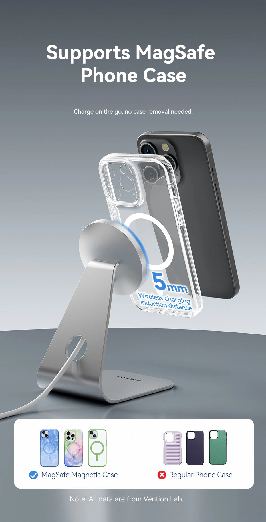 Magnetic Wireless Charger for iPhone 15W Fast Charge with 1M Cable Tidesmit
