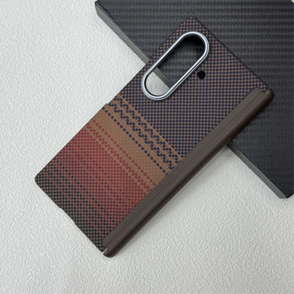 Samsung Galaxy Z Fold 7 Case: Slim Aramid Fiber Magnetic Cover Orange Galaxy Z Fold7 Tidesmit