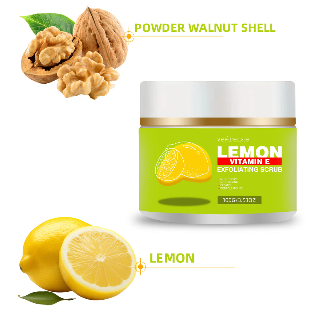 Lemon Vitamin E Exfoliating Scrub | Professional Hypoallergenic Skincare 150g Scrubs Treatments Tidesmit