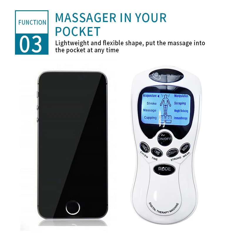 TENS Unit Muscle Stimulator - Portable Pain Relief Massager by Tidesmit Relaxation Treatment Tidesmit
