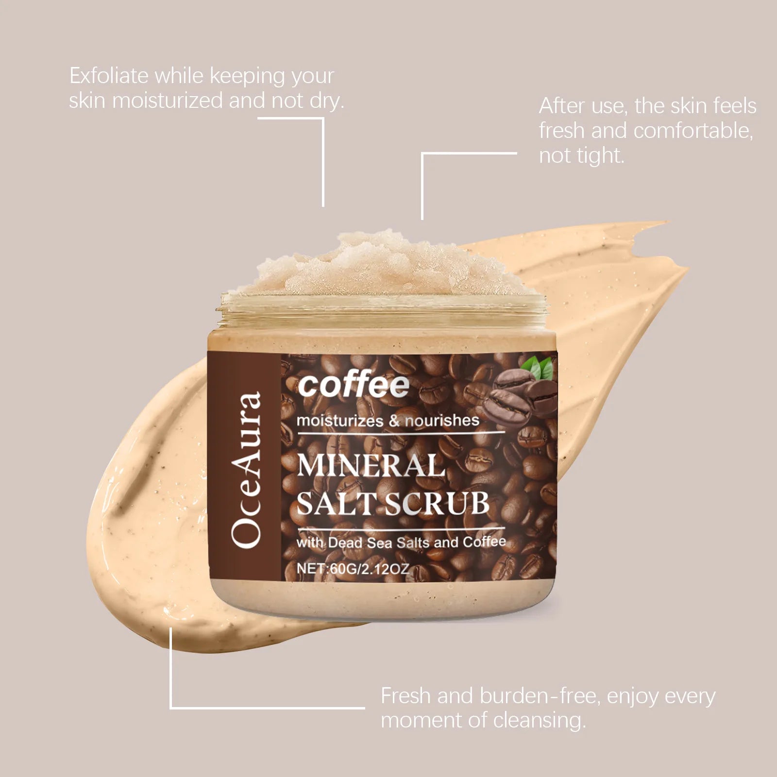 Body Exfoliating Scrub for Radiant Skin - 60g Natural Formula Scrubs Treatments Tidesmit