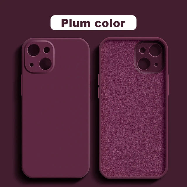 iPhone 15 Pro Silicone Case – Shock-Absorbing Slim Fit Cover Plum Red Tidesmit