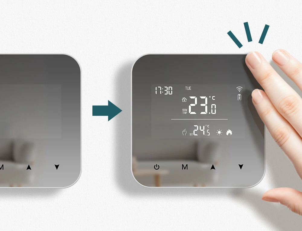 WiFi Thermostat for Boiler Battery Powered Accurate Heating Cooling Control for Your Home Compatible with Alexa Google Alice