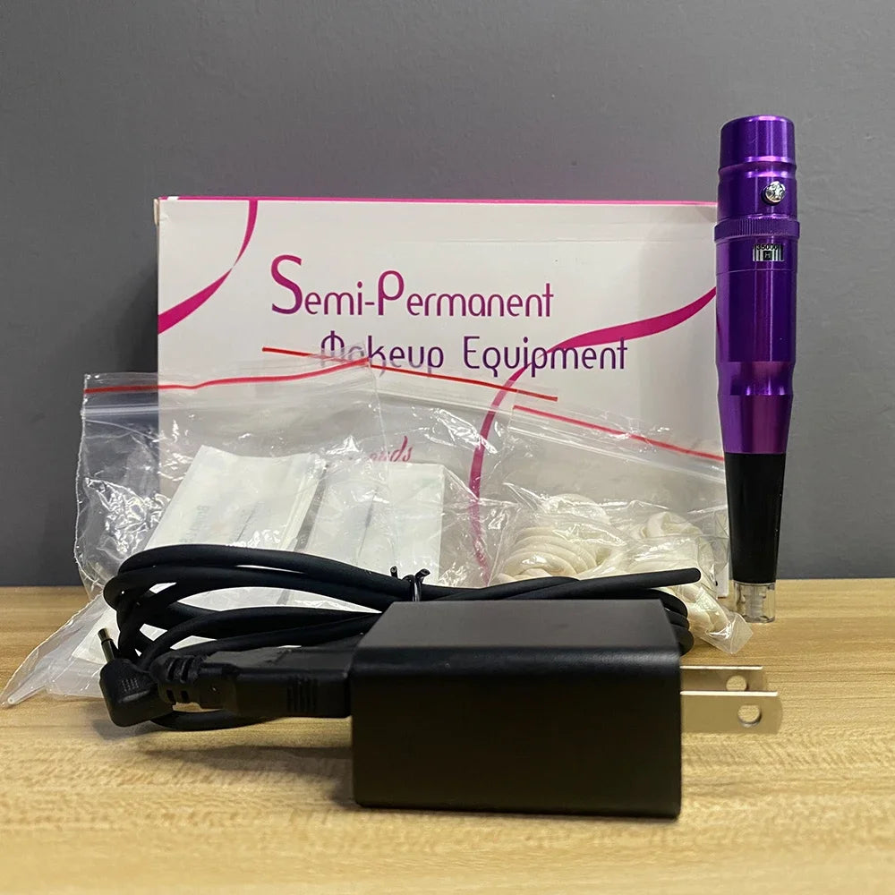 PMU Machine: Swiss Motor Rotary Tattoo Pen Kit for Precise Microblading Permanent Makeup Machines PURPLE Tidesmit