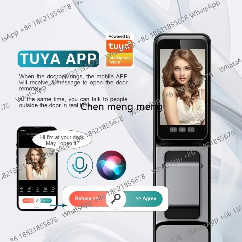 Fingerprint Smart Door Lock Face Recognition Fingerprint Lock With Camera Biometric Door Smart Digit Lock
