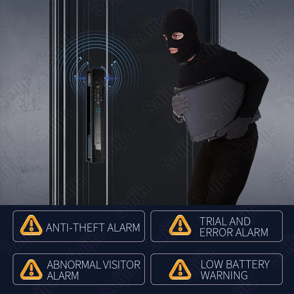 2026 Tuya Palm Smart Door Lock Rfid IC Card Wifi Camera Video Call Security Door Lock Front Door Electric Fingerprint Lock