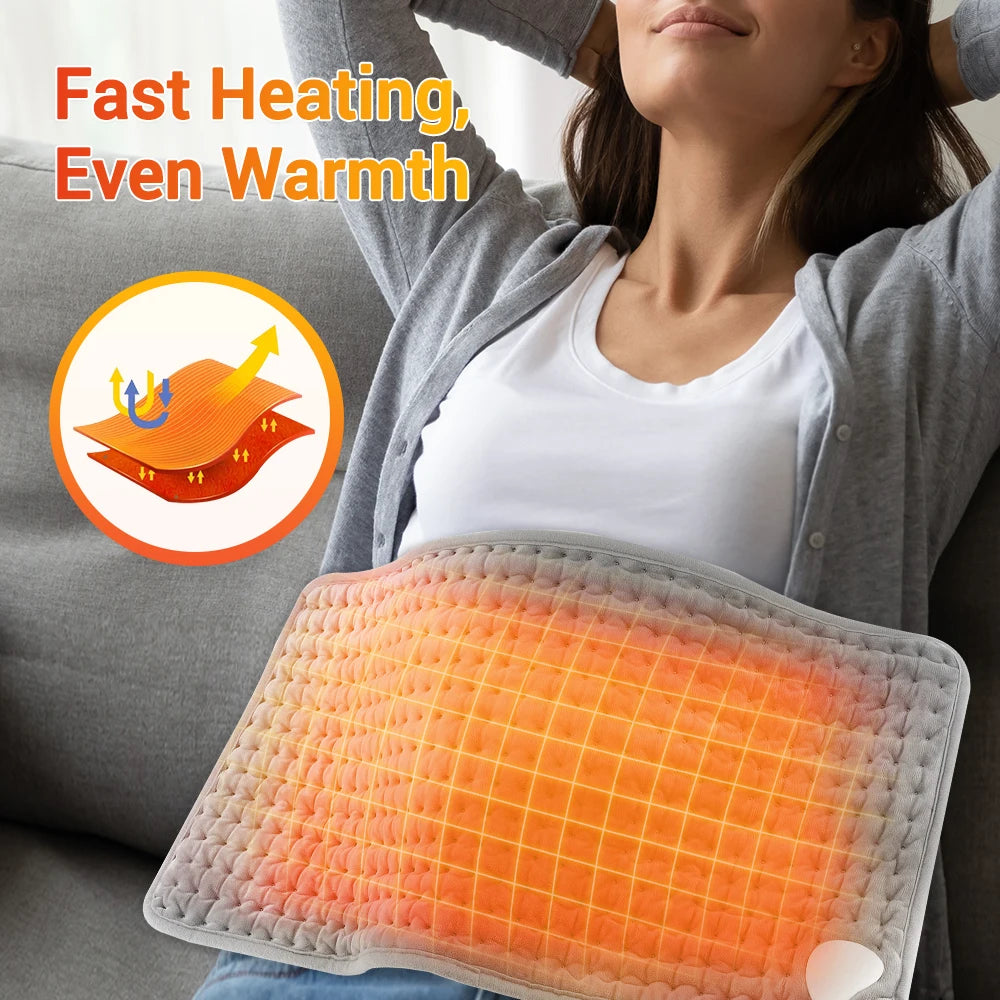 Electric Heating Pad for Back Pain Relief, 9-Heat Levels by Tidesmit Massage Cushion Tidesmit