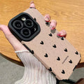 Fashion Little Love Heart Phone Case For iPhone 14 12 15 11 13 16 Pro Max Mini 17 Air Silicone Leather Shockproof Cover
