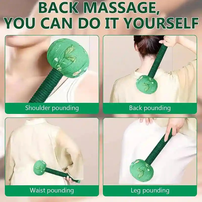 Wormwood Massage Hammer for Lymphatic Drainage and Back Muscle Relief Massage Roller Tidesmit