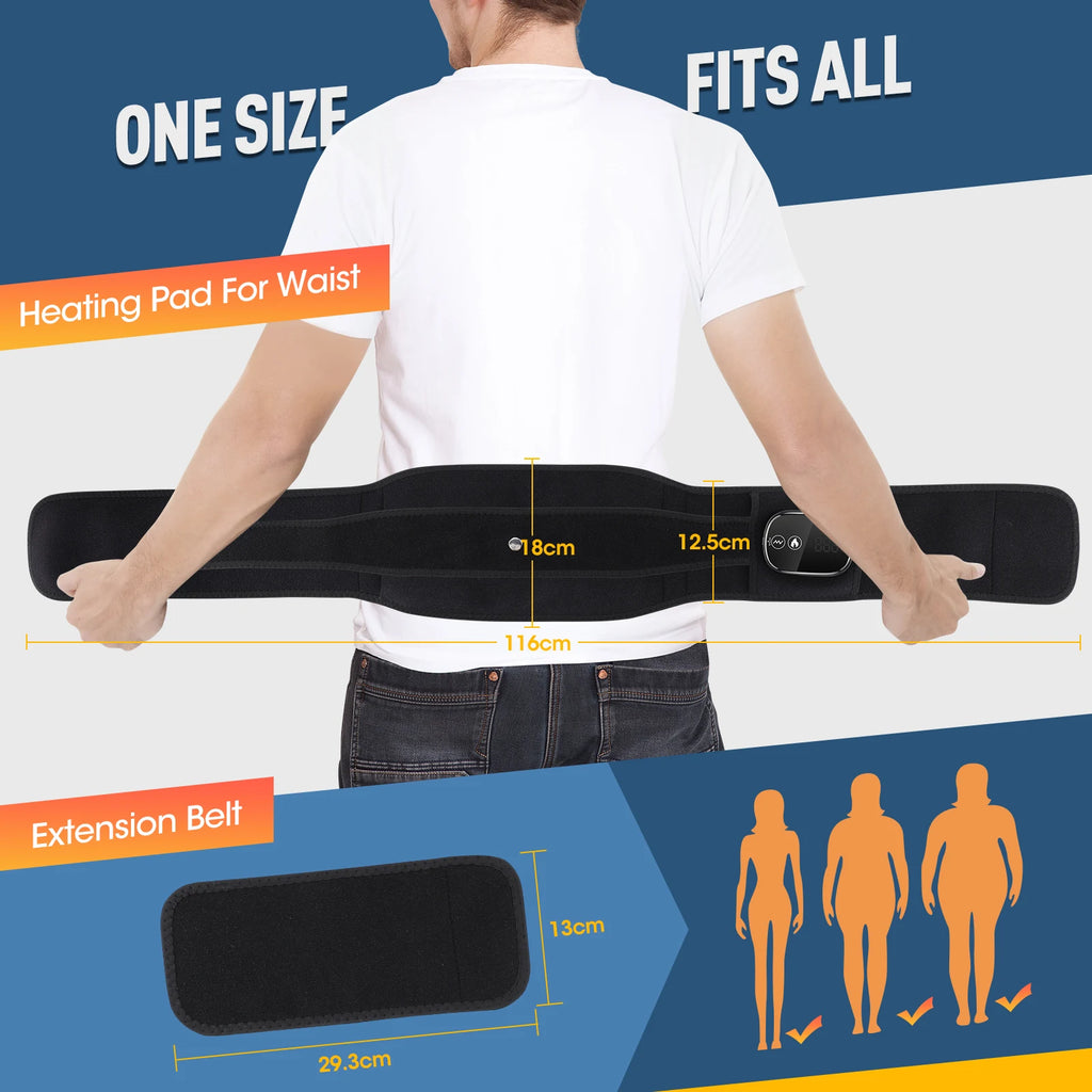 Lumbar Decompression Belt with Red Light Therapy and Vibration Support Fascia Gun Tidesmit