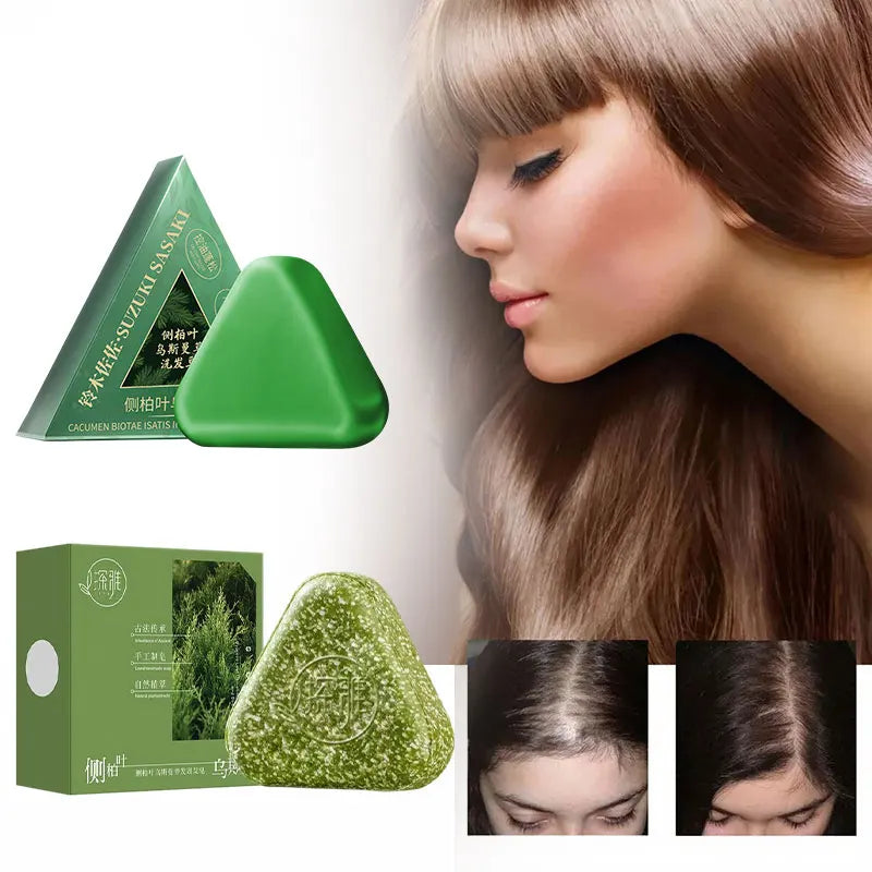 Herbal Handmade Shampoo Soap Arborvitae Usman Grass Anti-hair Loss Oil Control Dandruff Itching Herbal Fluffy Hair Follicle Soap