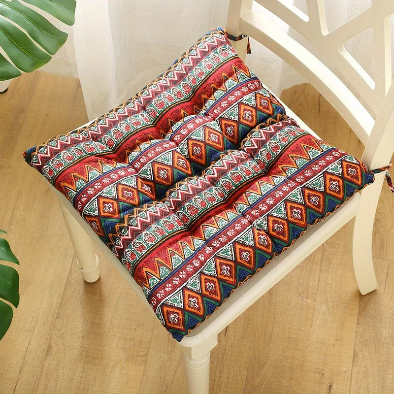 Square/Round Seat Cushion Suitable for Yoga, Dining, and Office Chairs, Ethnic Style FabricsTatami Bench Cushions, Home Decor