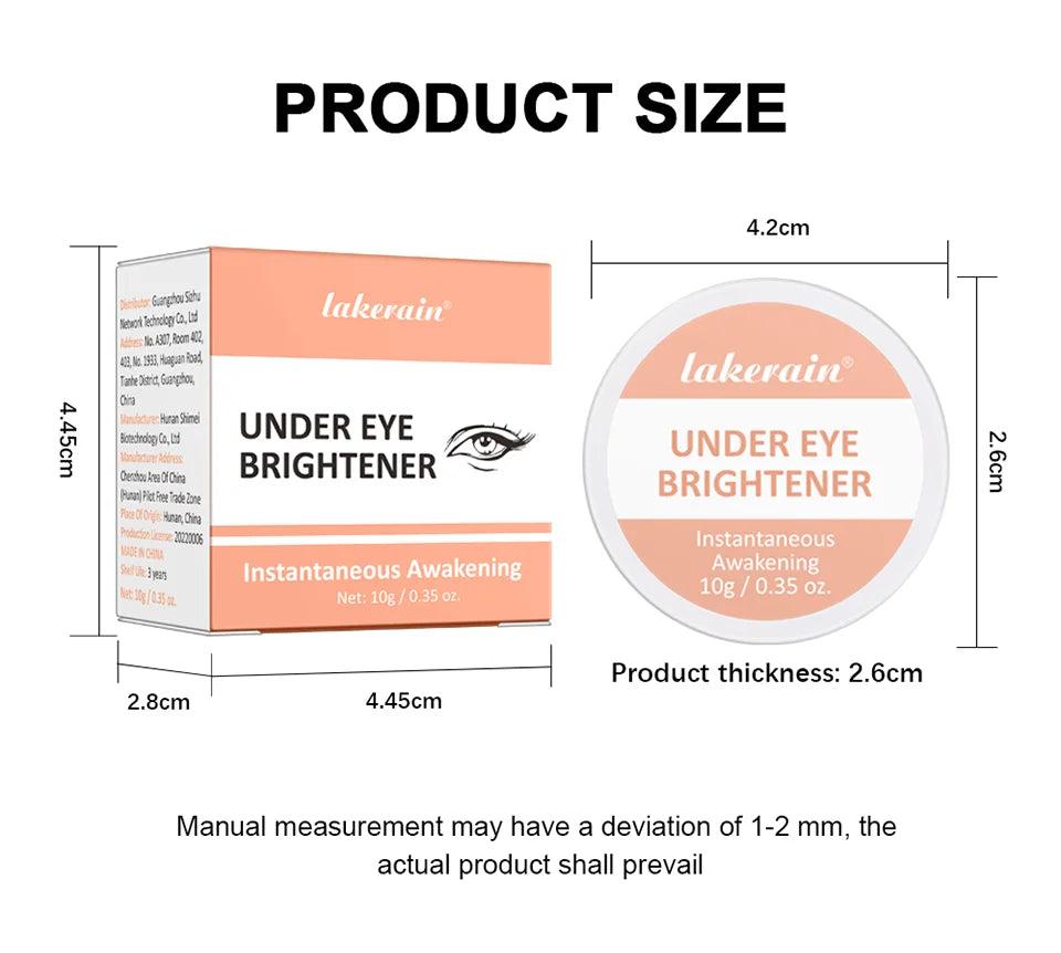 Tidesmit Lakerain hydrating under eye brightener concealer cream texture swatch for dark circles