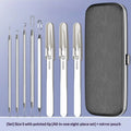 Stainless Steel Acne Needle Set of 8 Pieces, High-Density Blackhead Tweezers, Professional Acne Extraction Needles, Tool for Removing Closed Comedones, Portable Storage Set for Home and Beauty Salon Use