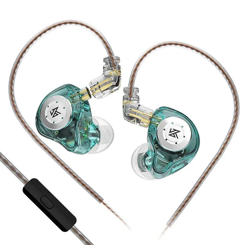 KZ EDX Pro In-Ear Monitors HiFi Bass Wired Earphones by Tidesmit Cyan MIC Tidesmit