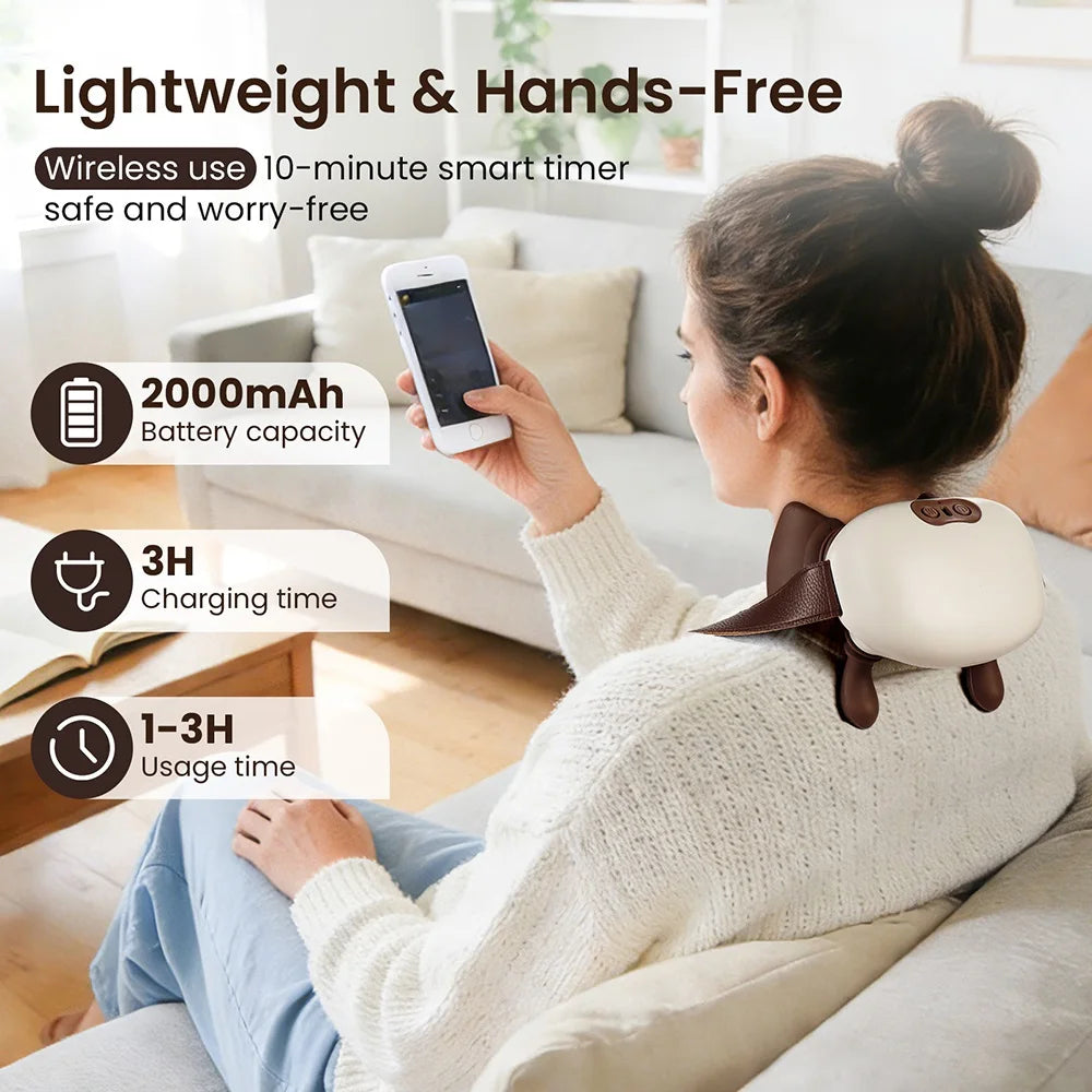 Neck and Shoulder Massager with 4D Kneading for Targeted Pain Relief Relaxation Treatment Tidesmit