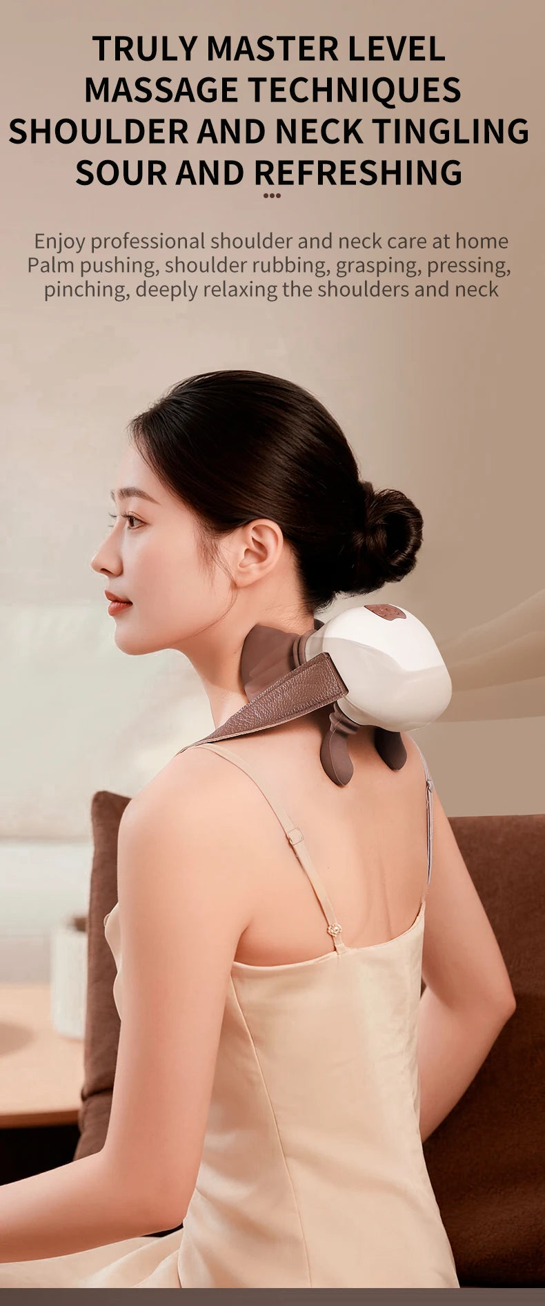 Electric Neck and Shoulder Massager - Deep Tissue Heat Therapy Device Massage Cushion Tidesmit