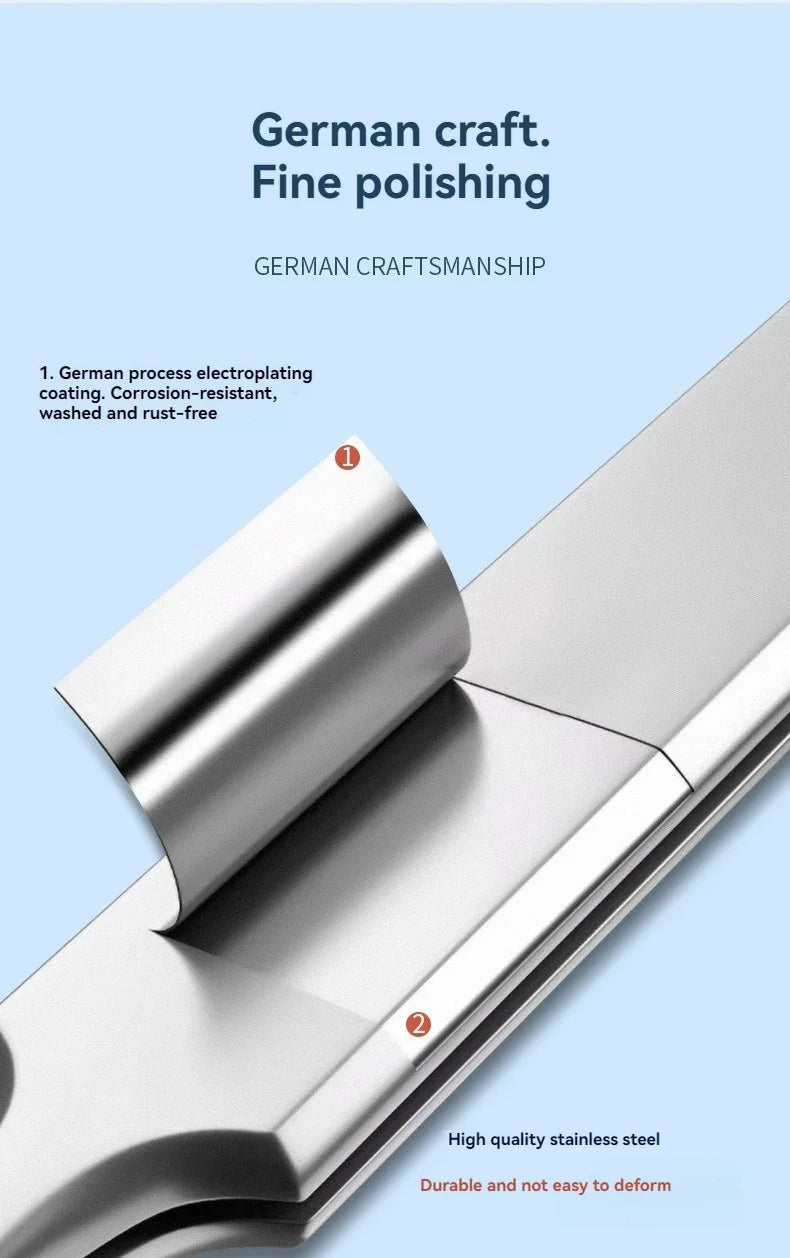 Close-up of a silver, stainless steel acne removal tool with a polished finish and corrosion-resistant coating.