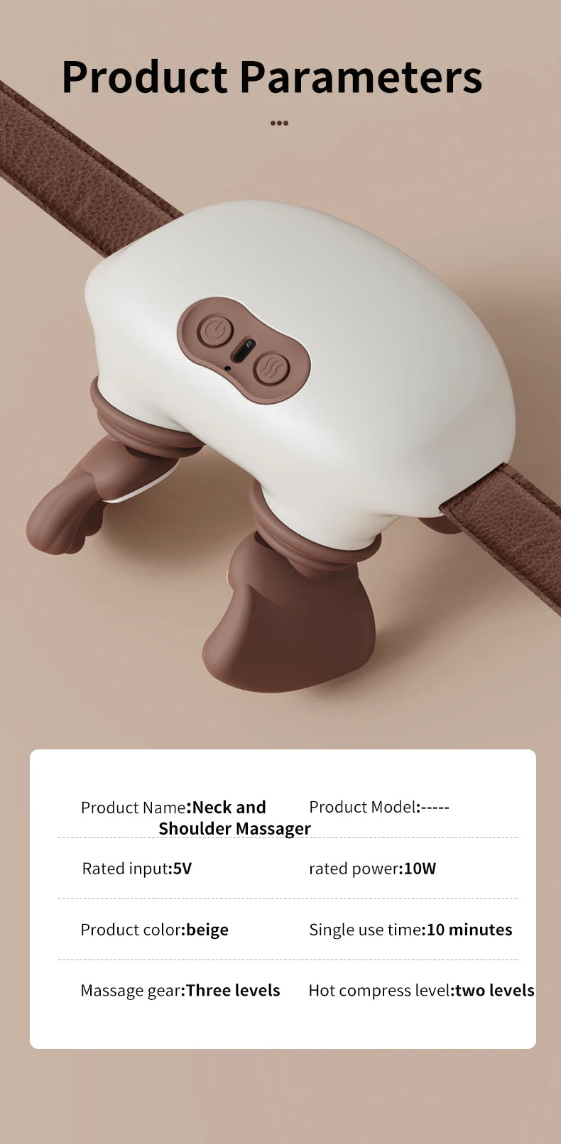 Portable Neck Massager: Deep Tissue Muscle Relief with Heat Therapy Massage Cushion Tidesmit