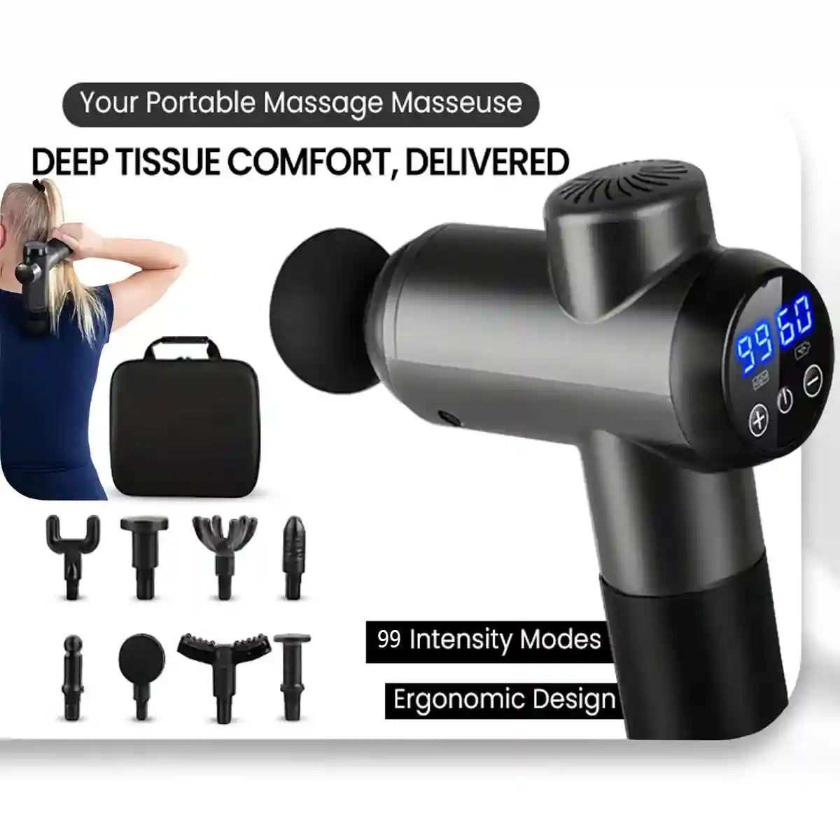 Tidesmit Deep Tissue Percussive Therapy Massage Gun - Muscle Recovery Fascia Gun Tidesmit