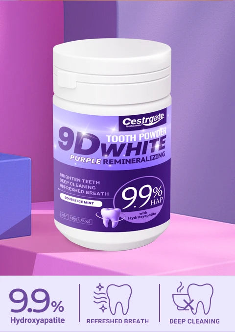 Tidesmit 9.9% Hydroxyapatite 9D teeth whitening powder for deep cleaning and fresh breath dental care