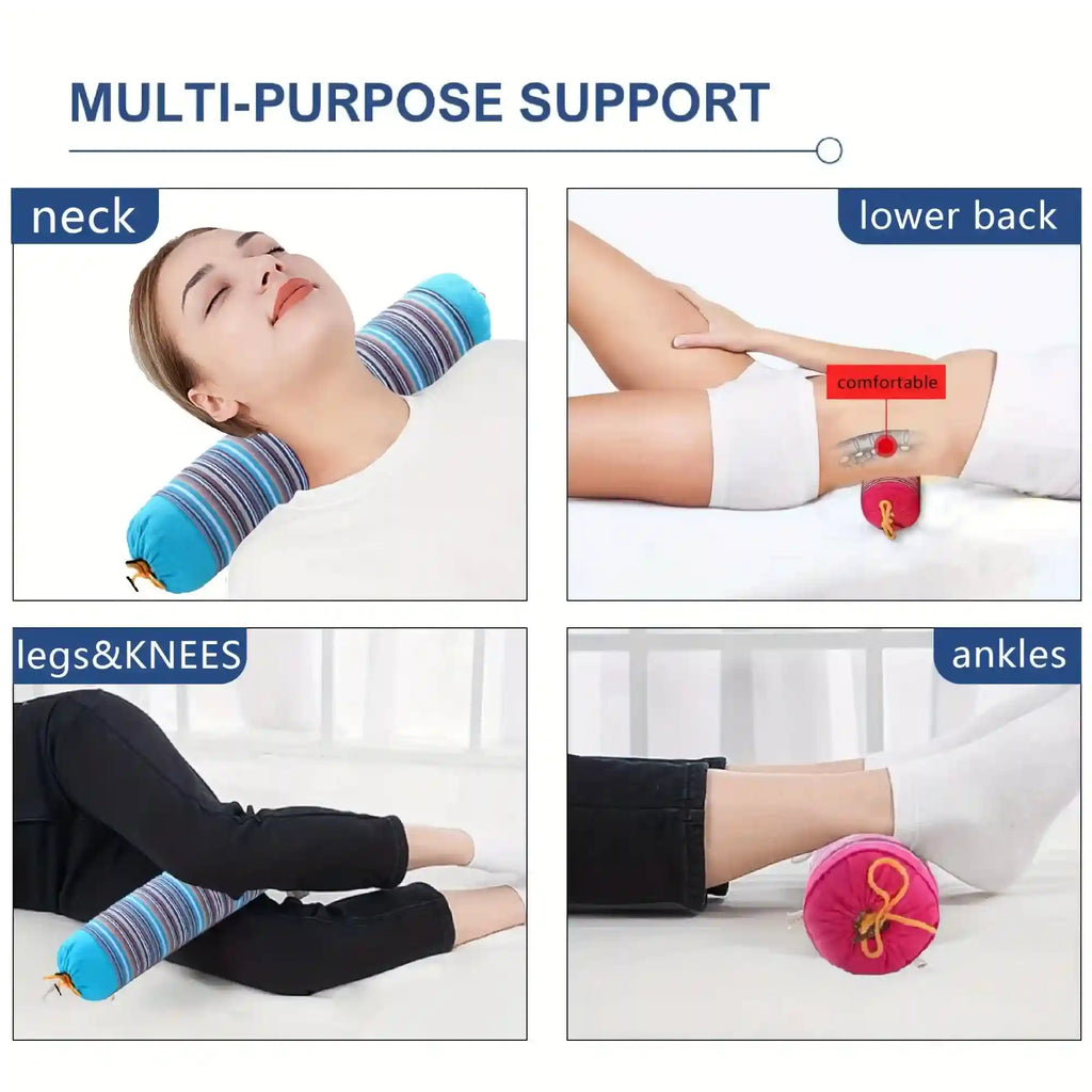 Buckwheat Husk Cervical Pillow for Neck Pain Relief - Ergonomic Support Massage Roller Tidesmit