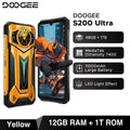 S200 Ultra rugged smartphone in yellow and black with a circular rear display and large 11000mAh battery.