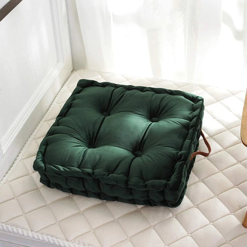 Square Thick Floor Seating Cushions Tufted Meditation Pillow Floor Pillow Seating with Carrying Handle Tatami Pad Christmas Gift