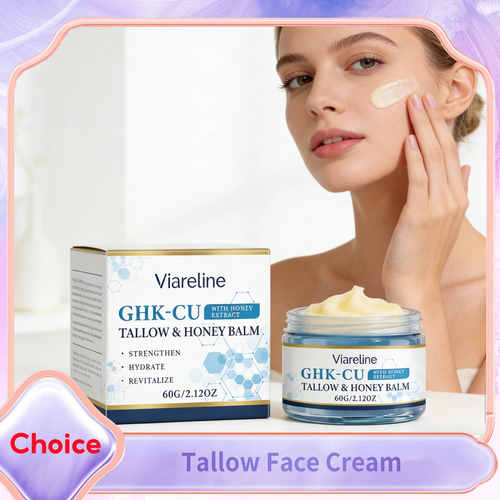 Ghk-Cu Firming Face Cream Anti Age Wrinkle Removal Fade Fine Lines Repair Roughness Deep Hydration Brightening Beef Tallow Balm