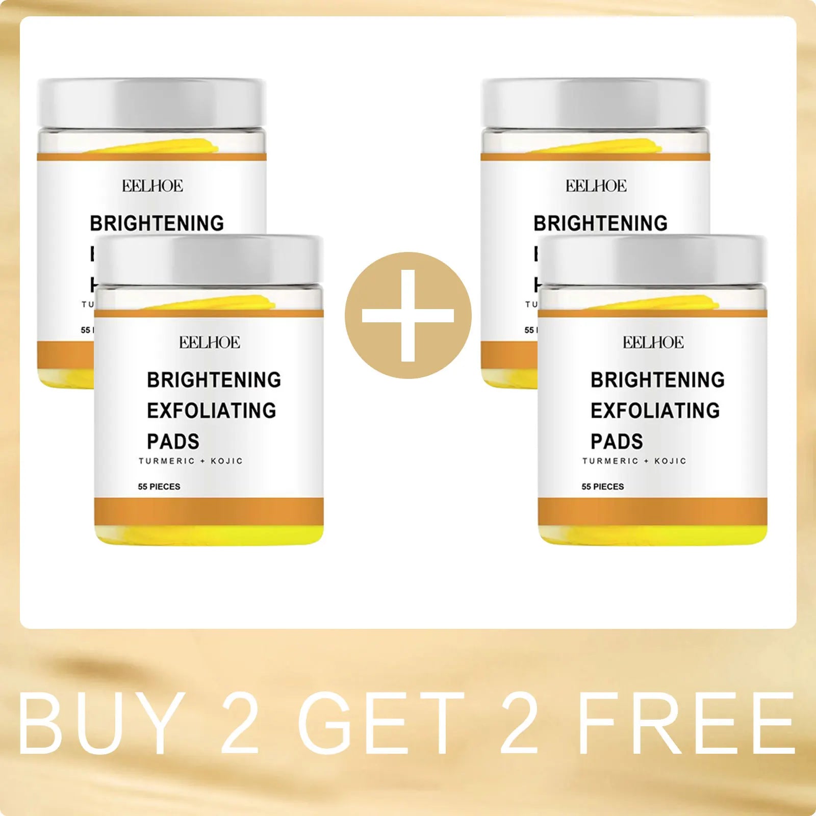 Turmeric Exfoliating Pads for Face Brightening - 55 Pcs Vegan Formula Scrubs Treatments Tidesmit