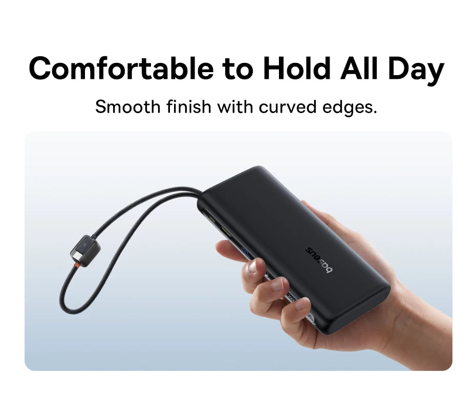 20000mAh 100W Fast Charging Power Bank with Integrated Cables Tidesmit