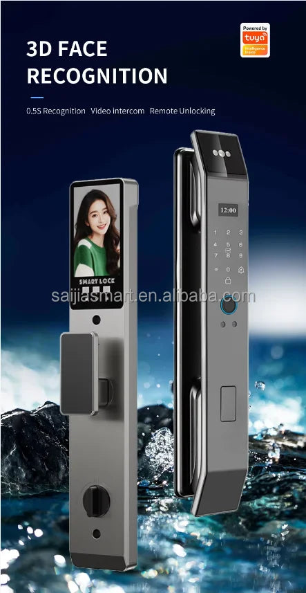 Face Recognition Tuya Smart Door Lock Automatic Biometric Rfid Ic Card Wifi App Security Camera Fingerprint Digital Locks