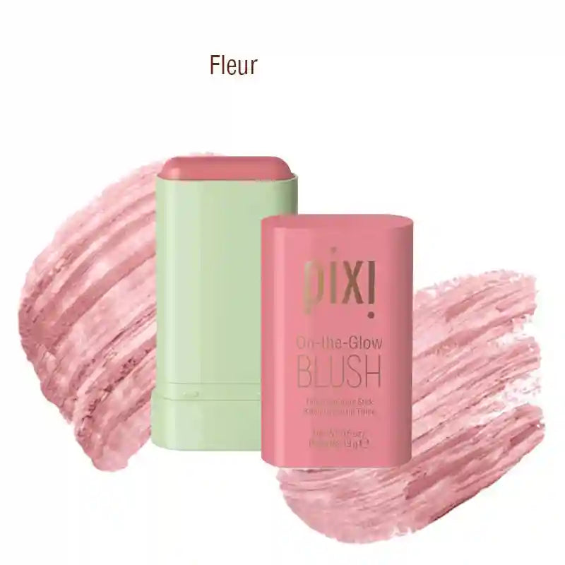 Tidesmit Pixi On-the-Glow cream blush stick in juicy ruby shades showing creamy hydrating texture and pigment