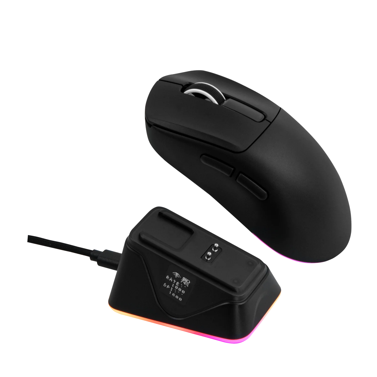 EPOMAKER NEX Lite Tri-mode Wireless PAW3311 Sensor Gaming Mouse with RGB Charging Dock & 1K Polling/12K DPI for Gaming & Office