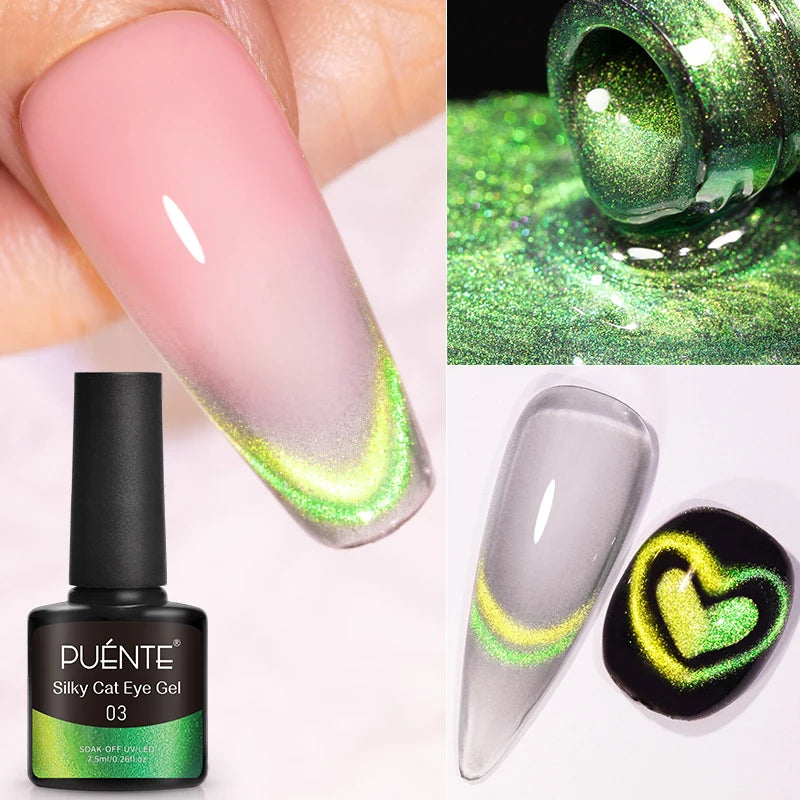 3D Sculpture Gel Nail Polish 15ml - Professional Soak Off Formula Permanent Makeup Machines Silky Cat Eye 03 Tidesmit