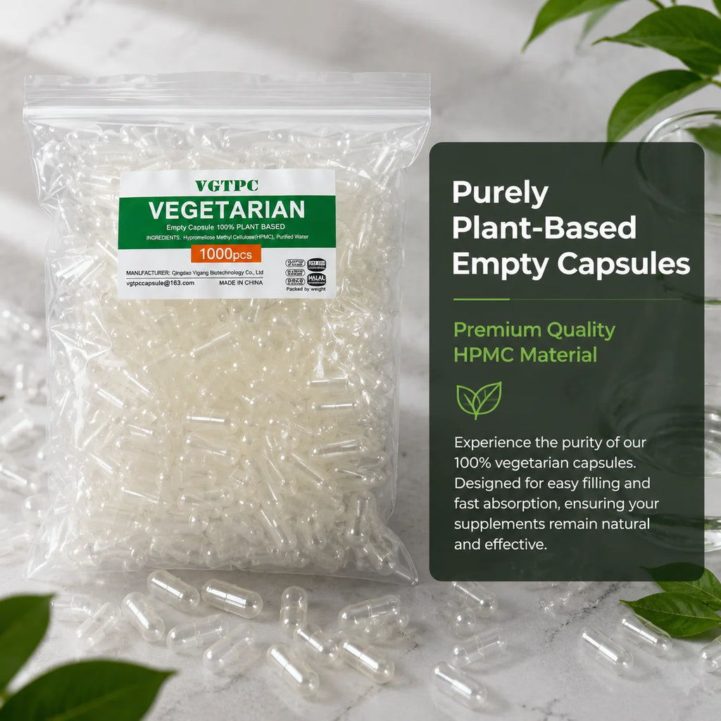 Tidesmit 1000ct Size 00 Vegan HPMC Empty Capsules, Kosher & Halal Certified Plant-Based Pill Shells for Supplements.