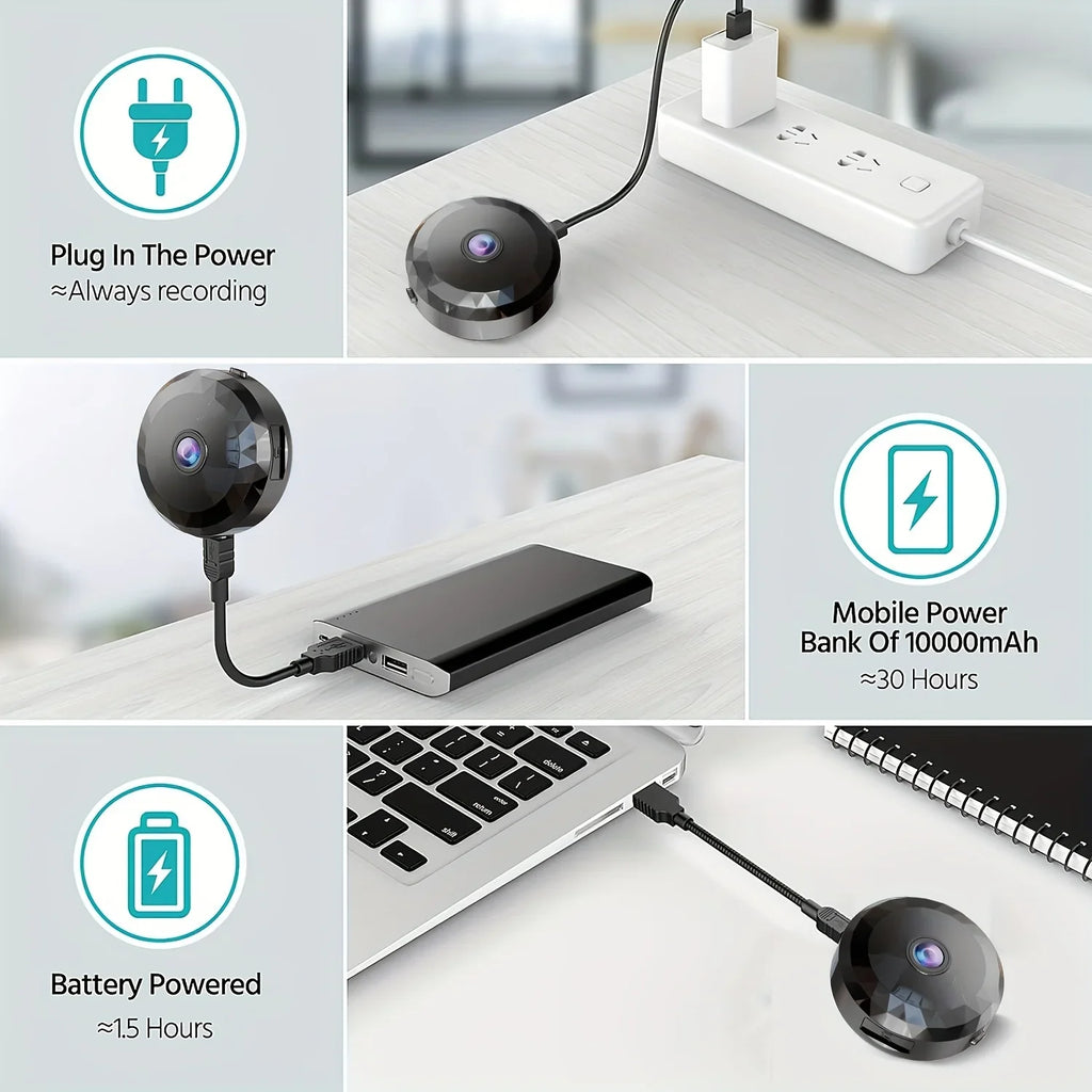 Mini 2.4G WiFi 170 Wide-angle CMOS Night Vision Motion Detection Weatherproof Family Security Camera with Memory Card Storage
