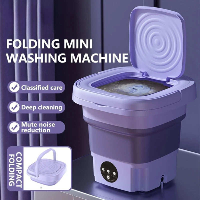 Tidesmit portable foldable washing machine with spin dryer function for small clothes like socks and underwear