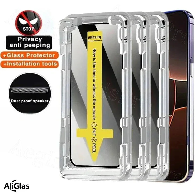 Privacy Screen Protector for Samsung Galaxy - 3 Pack Anti-Peep Tempered Glass Tidesmit