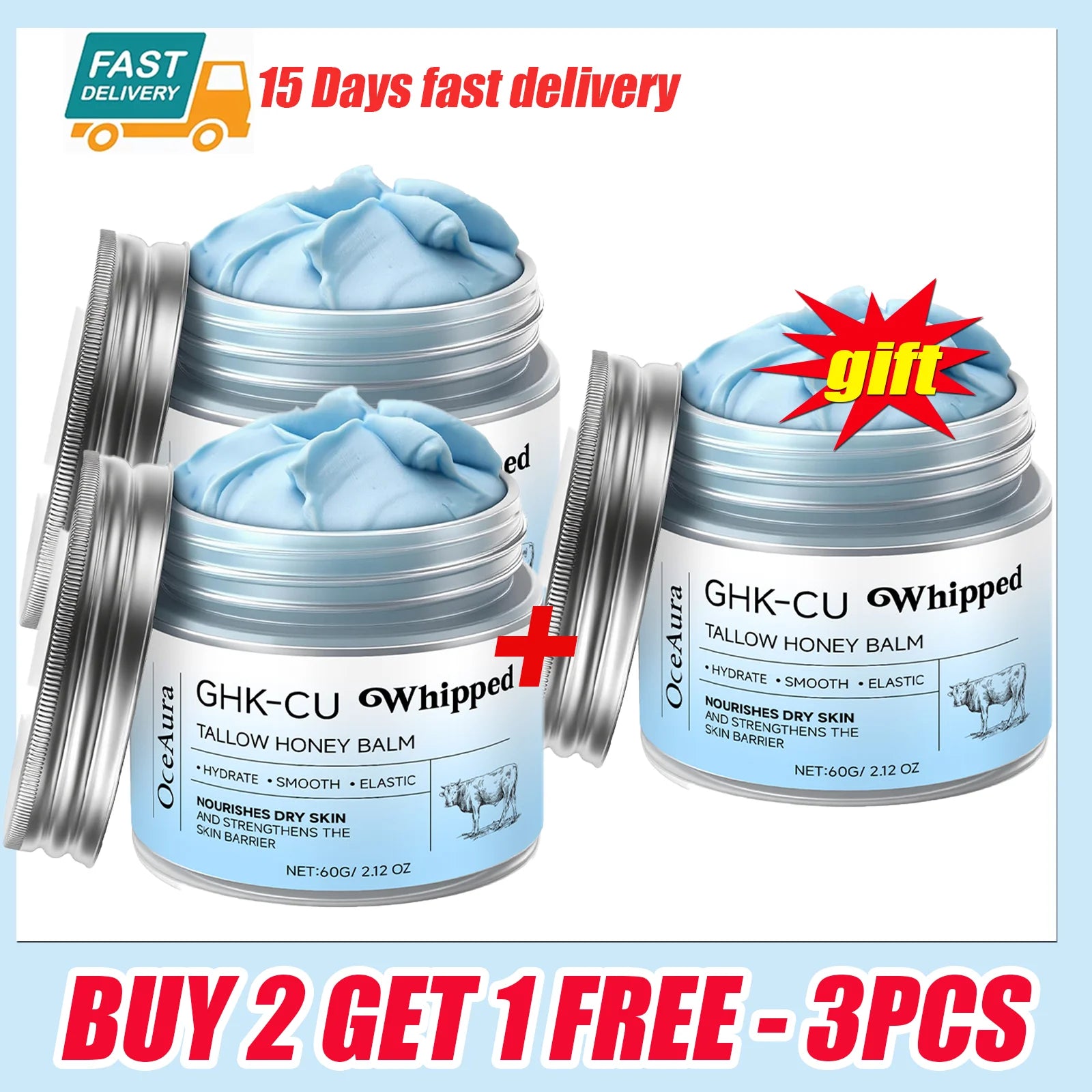 Whipped Beef Tallow And Honey Balm Moisturizing Beef Tallow Face Cream Body Lotion Grass Fed Grass Finished Face Cream Skin Care