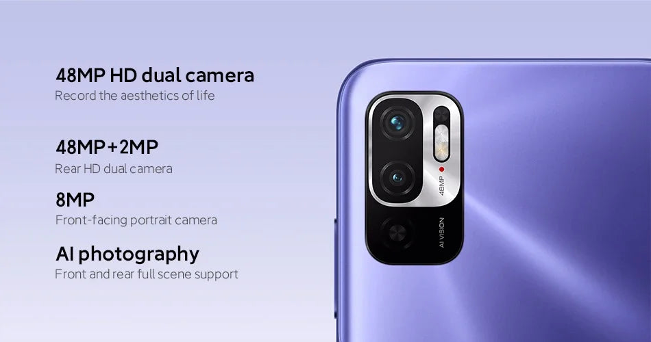 5G Smartphone Xiaomi Redmi Note 10 128GB 256GB 7nm Dimensity 700 6.5 Inch Display 48MP Camera 5000mAh Mobile Phones Global ROM