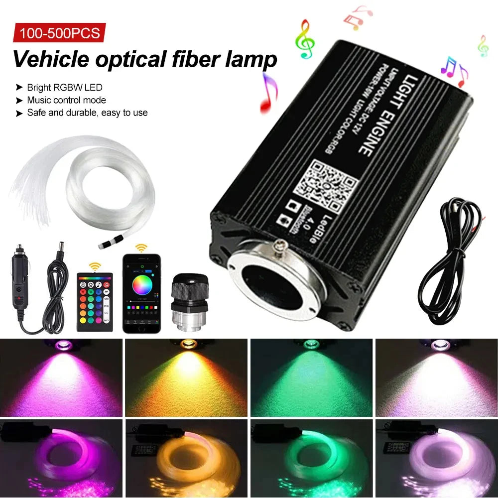 Fiber Optic Starry Sky Ceiling Lamp - RGB Music Control Ambient Light Tidesmit
