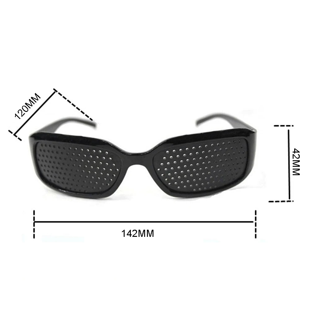 Pin Hole Glasses for Eye Strain Relief - Black Adjustable Frame Tidesmit