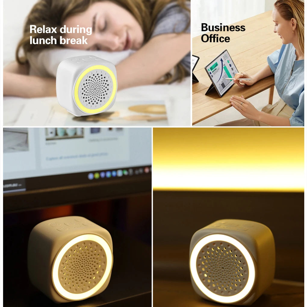 Mini White Noise Sound Machine Sleep Soother With 26 Soothing Sounds Breathing with RGB Light For Baby Adult Travel