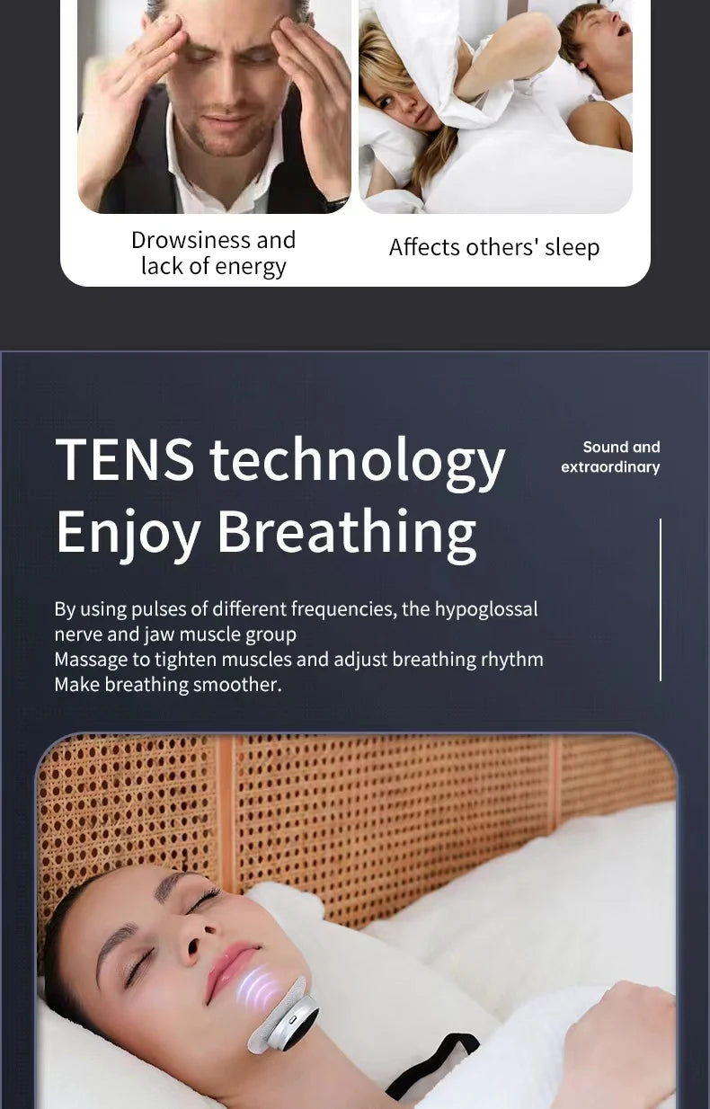 Anti Snoring Device Dual Pulse Throat Massager for Quiet Sleep Tidesmit