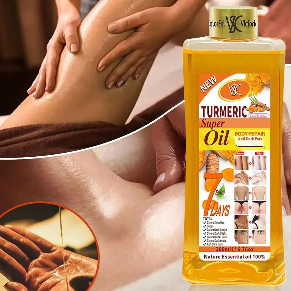Body massage oil Turmeric Essential Oil/Rose/Vitamin C Deeply Nourish Brightening Smoothing Body Skin Aromatherapy